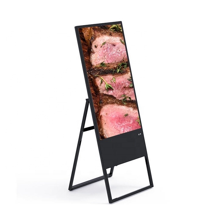 Portable Folding Standing Digital Advertising Display Floor Stand LCD Led Video Wall Customized with Digital Menu for Restaurant