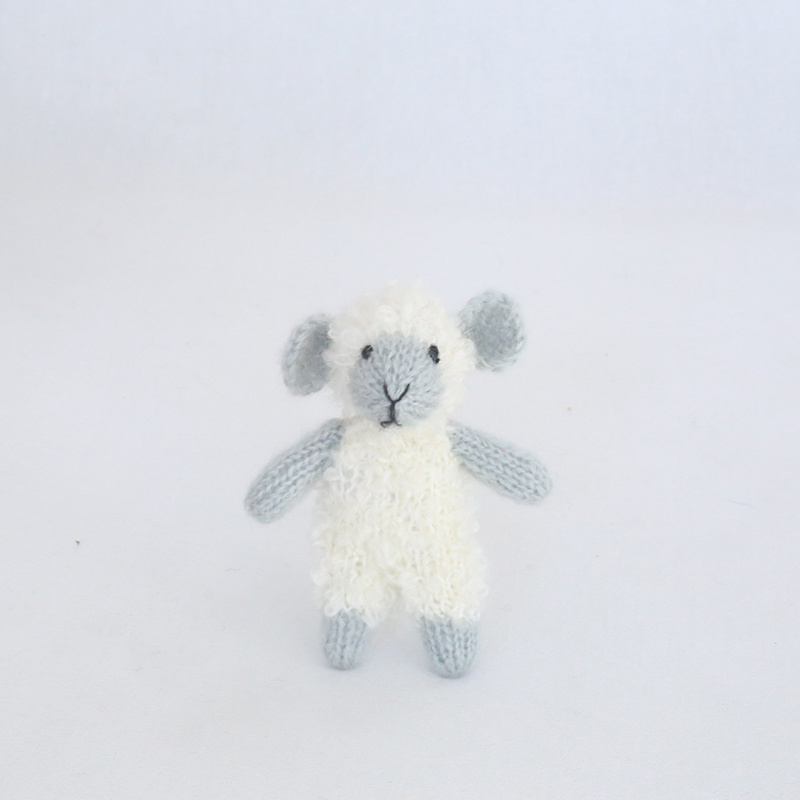 Newborn Handmade Crochet Sheep Toy Photography Props Lamb Knitted Mohair Stuffed Animal Doll Photography Accessories