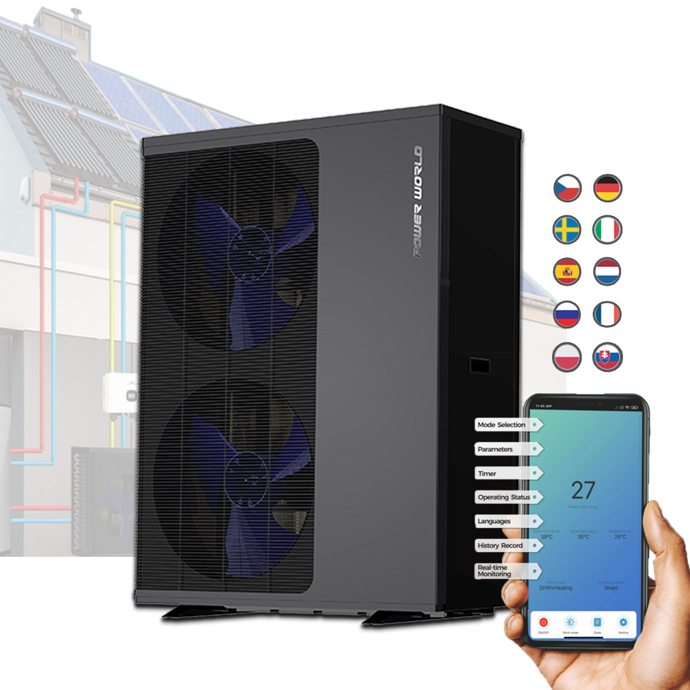 New design heater heat pump r290 europe warehouse stock hybrid solar heat pump air to water heating system