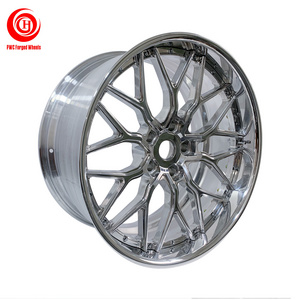 Factory custom auto 24 22 20 inch 4x100 3 piece forged alloy wheel rim for SUV Pickup