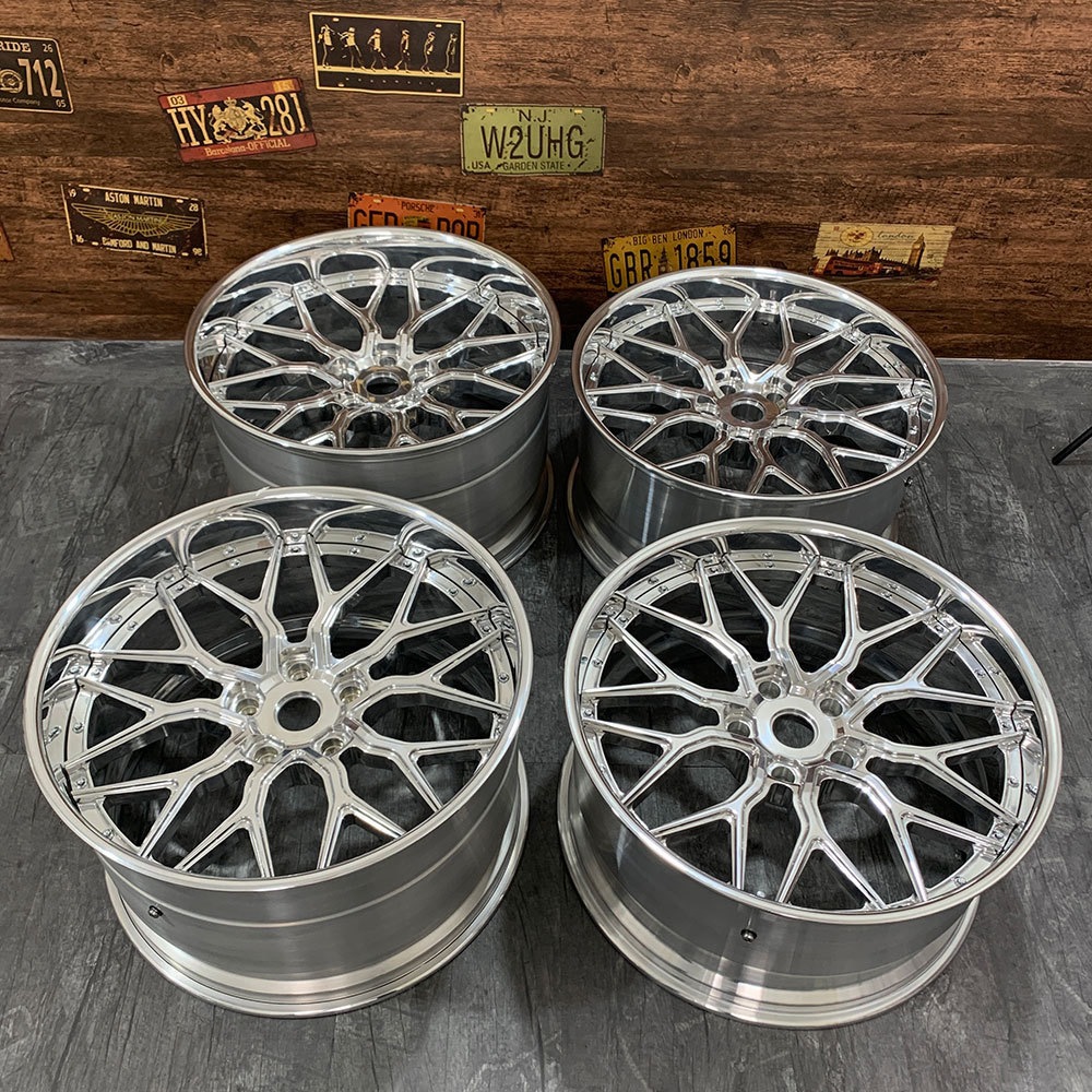 Factory custom auto 24 22 20 inch 4x100 3 piece forged alloy wheel rim for SUV Pickup