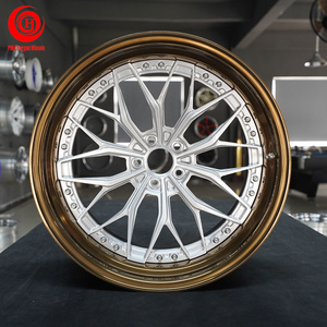 Custom Black Wheels With Chrome Lip 3 Piece Forged Wheel for bmw