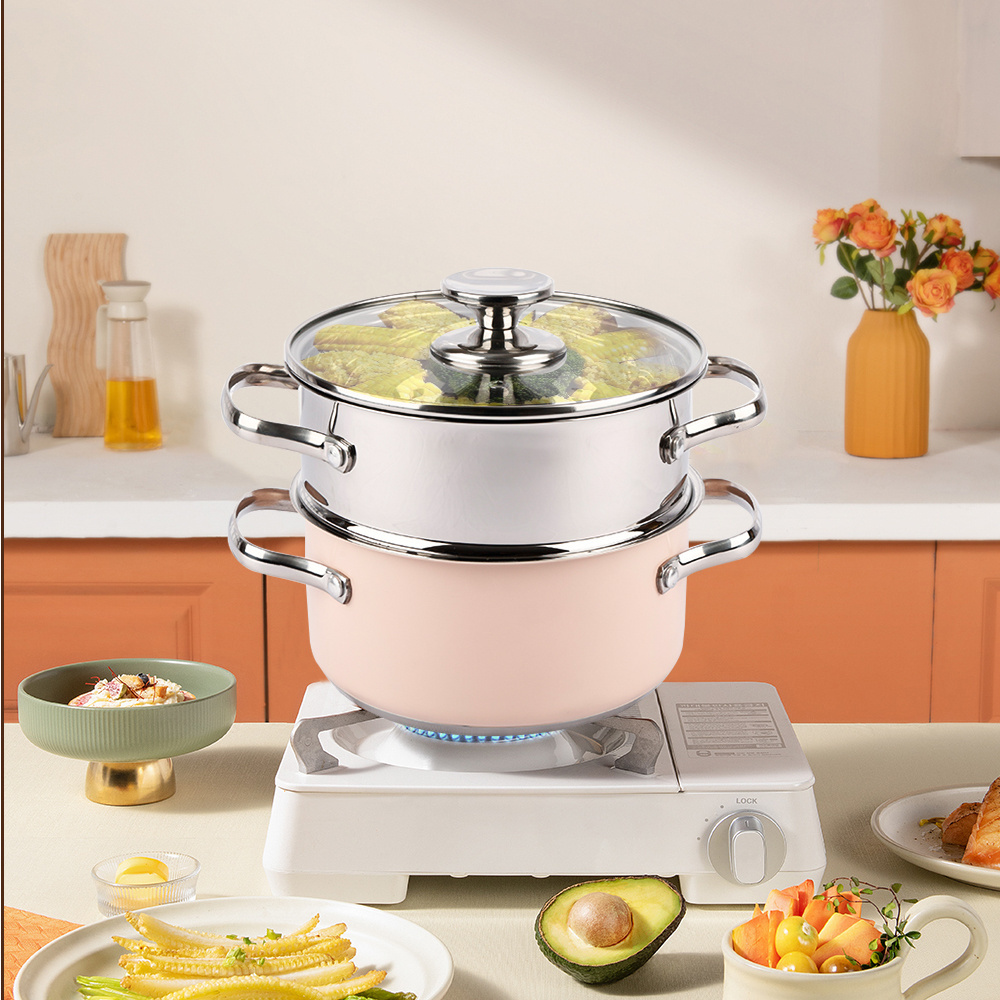 Multifunction Double Layer Kitchenware Steam Pressure Pot Cooking Stainless Steel Steamer Pot With Handle