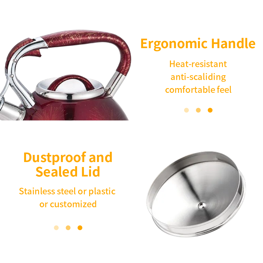 Customized Modern Stainless Steel Whistling Camping Kettle Whistling Teapot Stove Kettle For Gas Induction Cookers