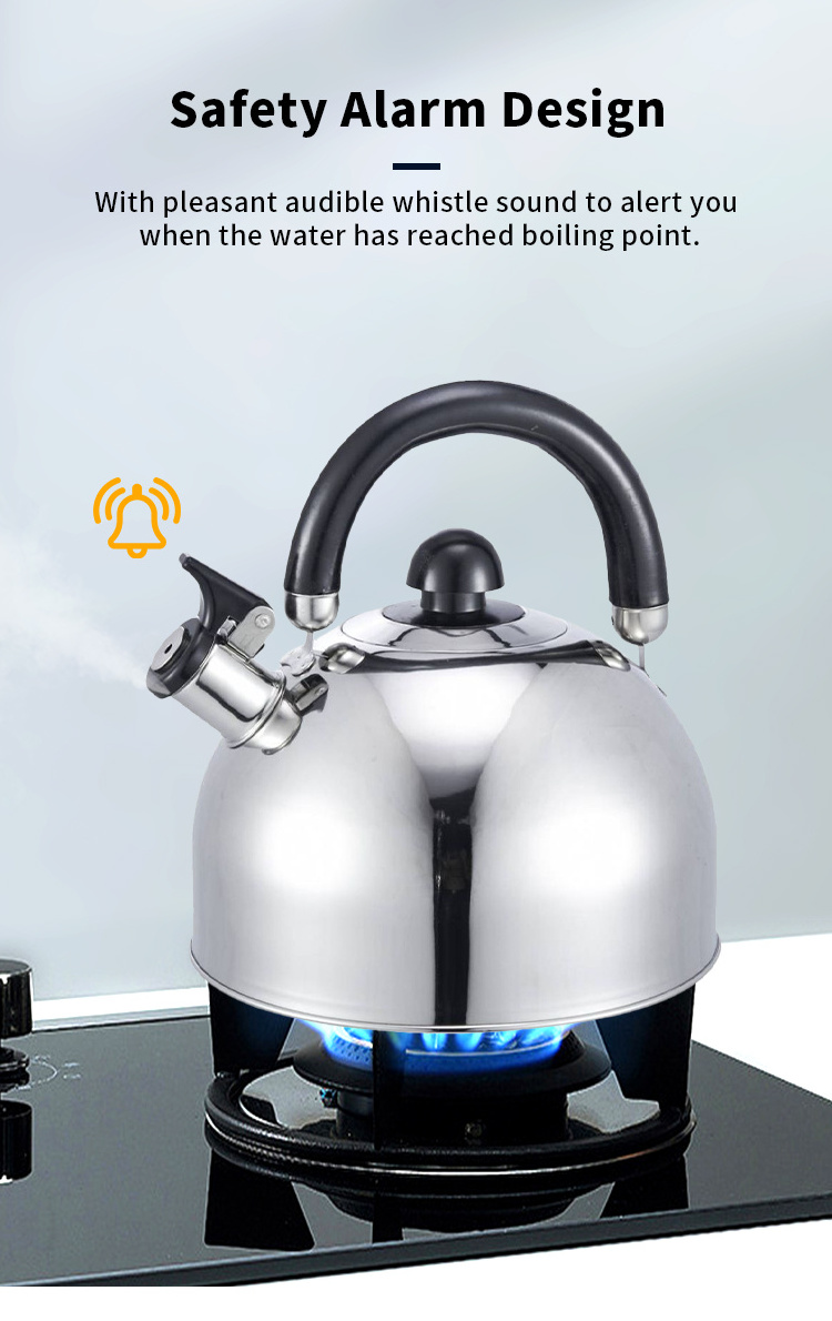 Customized Modern Stainless Steel Whistling Camping Kettle Whistling Teapot Stove Kettle For Gas Induction Cookers