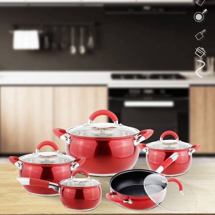 Household Stainless Steel Cookware Set Induction High Quality Cooking Pots Sets Nonstick Cookware