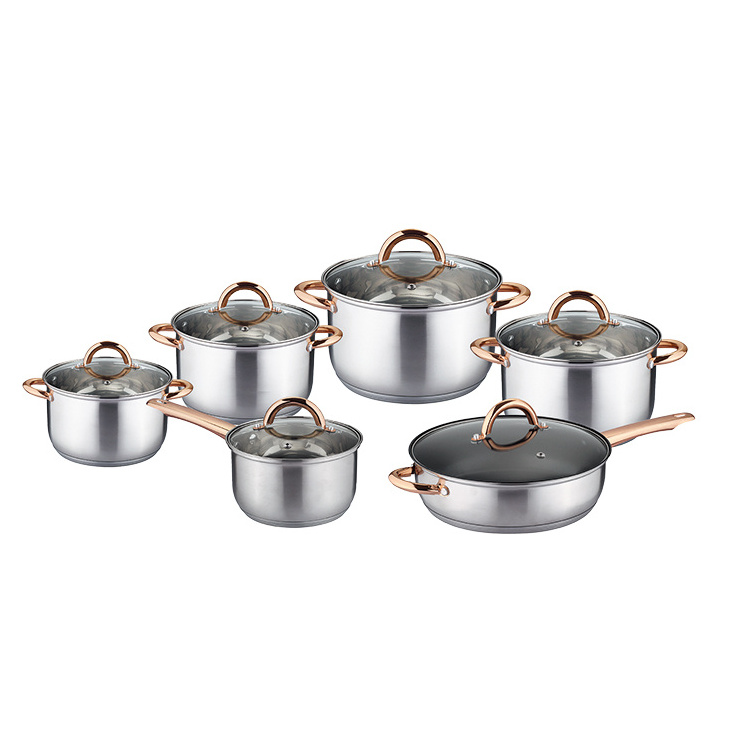 Home kitchen wear cookware set cooking pots cookware sets nonstick aluminum and stainless steel pots and pans set