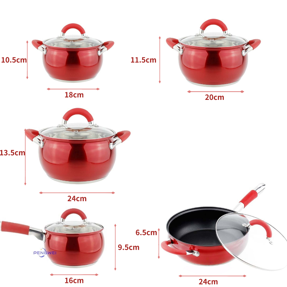 Household Stainless Steel Cookware Set Induction High Quality Cooking Pots Sets Nonstick Cookware