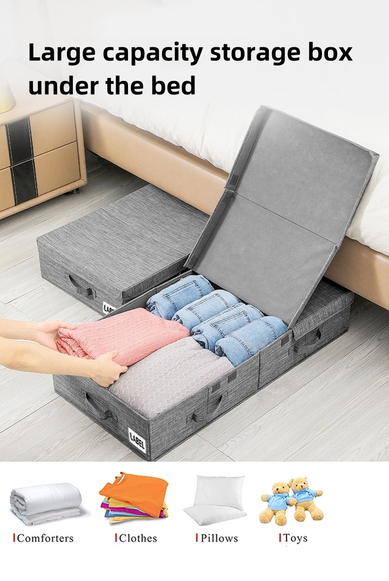 Under Bed Storage Containers Bins,Foldable Stackable Underbed Storage Boxes Organizer