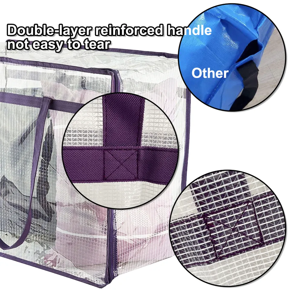 High Quality Clear Pvc Zippered Storage Bags Closet Organizer Bag For Bedding Linen Blanket Duvet Covers Comforters Clothes