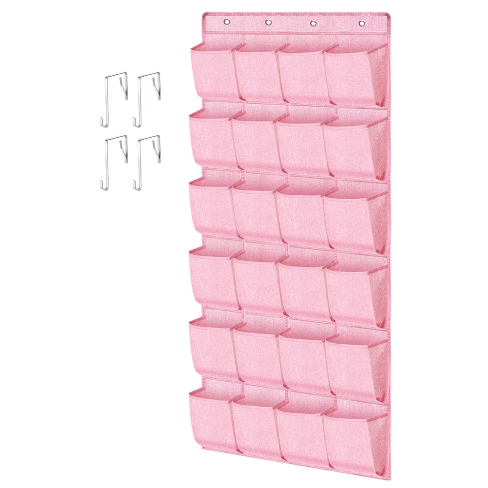 hot Hanging Closet Holder Hanger Storage Bag Rack Foldable Over The Door Shoe Organizer With 24 Large Pockets