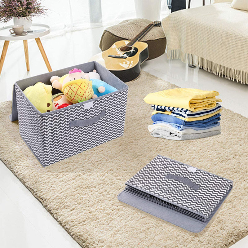 Non-woven art storage box foldable storage box with lid home clothes toys organizing box