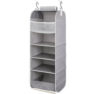 5-shelf Hanging Storage Closet Hanging Organizer For Closet Rod Hanging Cloth Organizer Storage