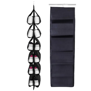 2023 Simple Durable Houseware Hanging Shoe Shelves Organizer Dual Sided Hanging Shoe Organizer Holder For Closet With Sturdy Met