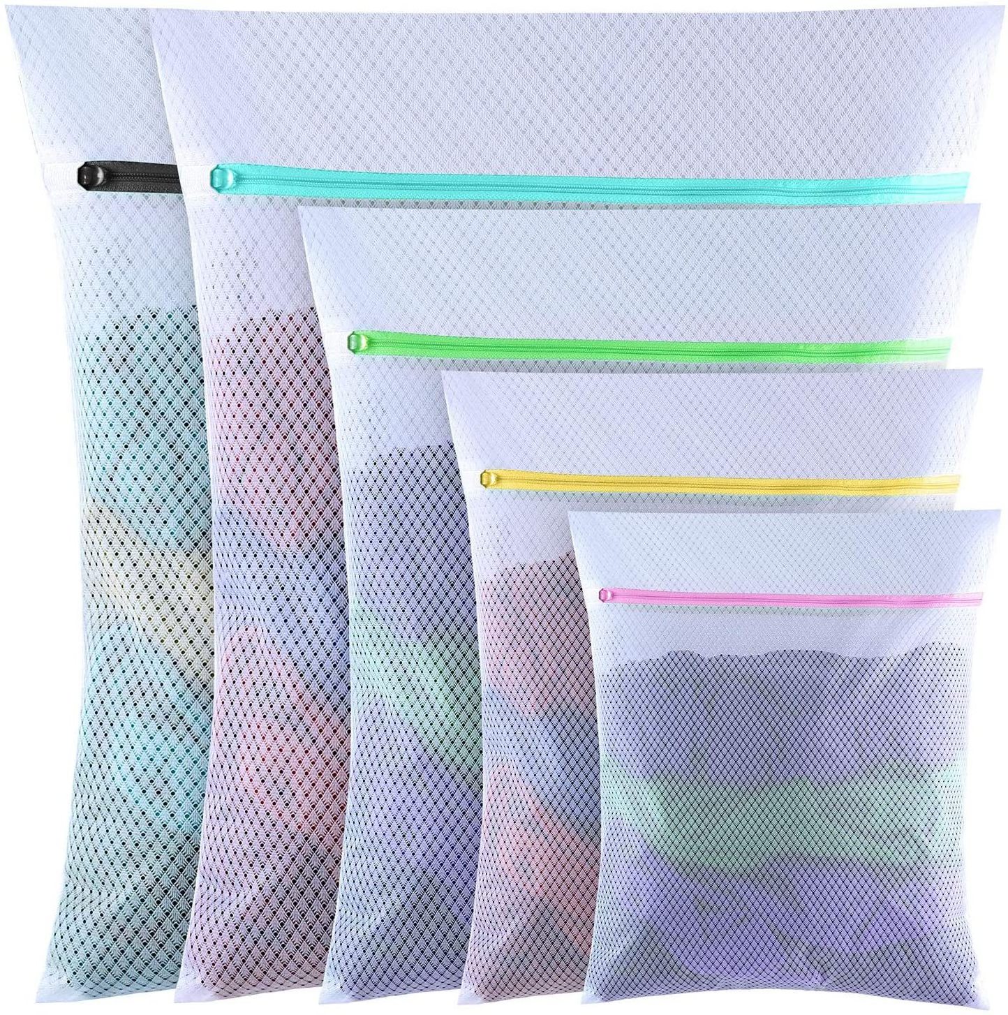 Hot selling polyester mesh laundry bag home machine-washed bra protective washing bag travel portable zipper storage bag