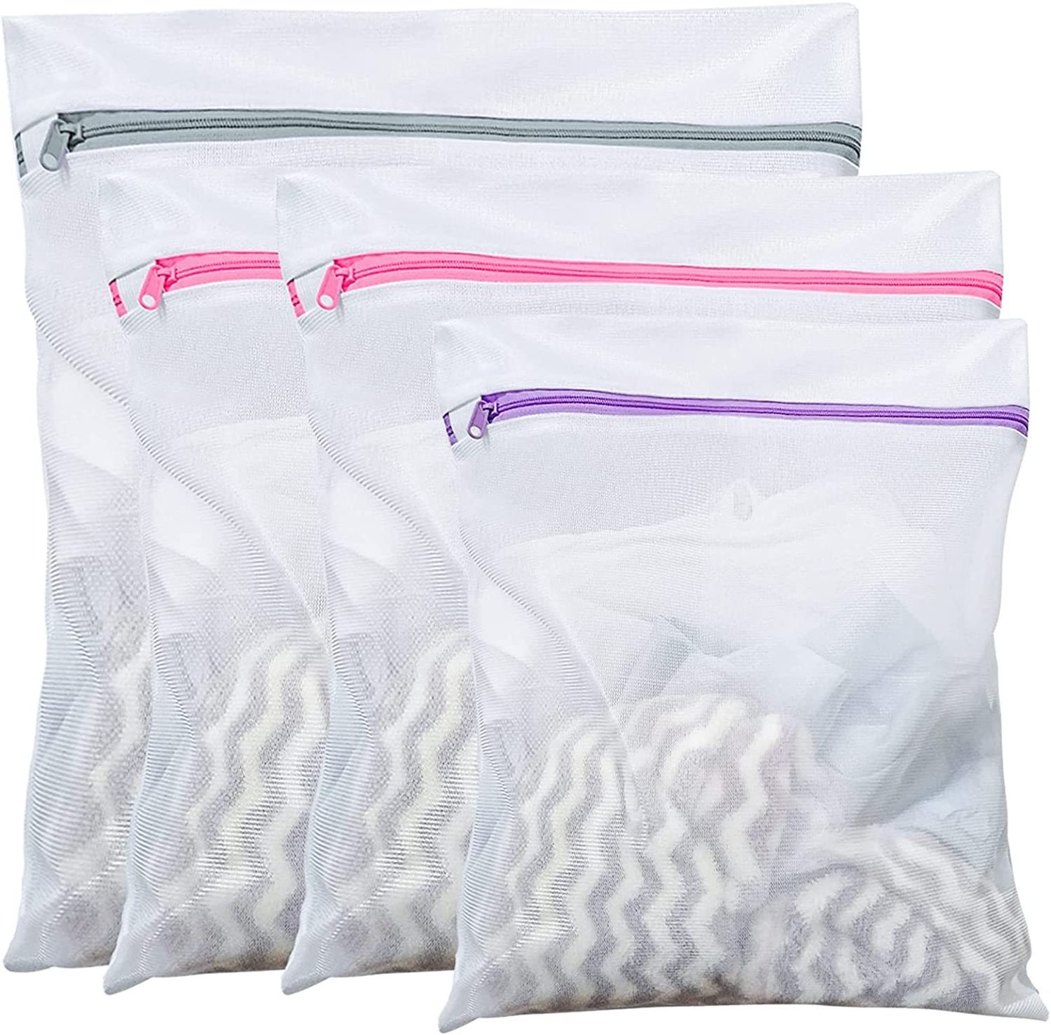 Hot selling polyester mesh laundry bag home machine-washed bra protective washing bag travel portable zipper storage bag