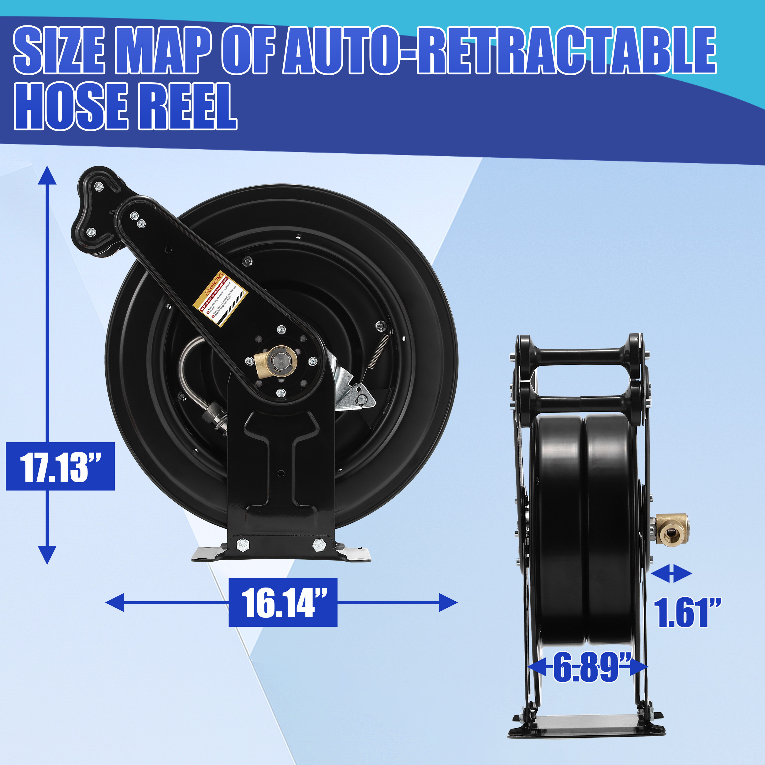 Automatic Retractable Reel Pressure Washer Hose Reel 3/8