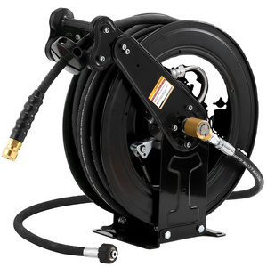 Automatic Retractable Reel Pressure Washer Hose Reel 3/8" X 50 Ft Hose Reel For Water/Air/Oil