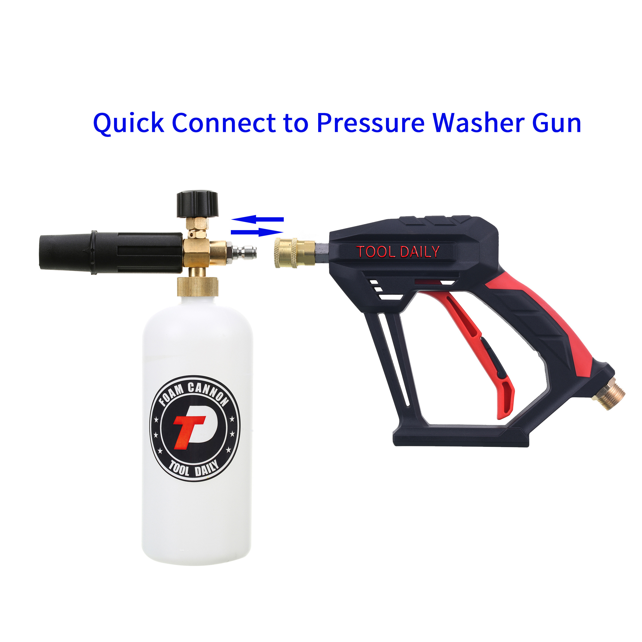 Power Washer Gun Car Wash Foam Gun 1/4 Inch Short Pressure Washer Gun With Foam Cannon