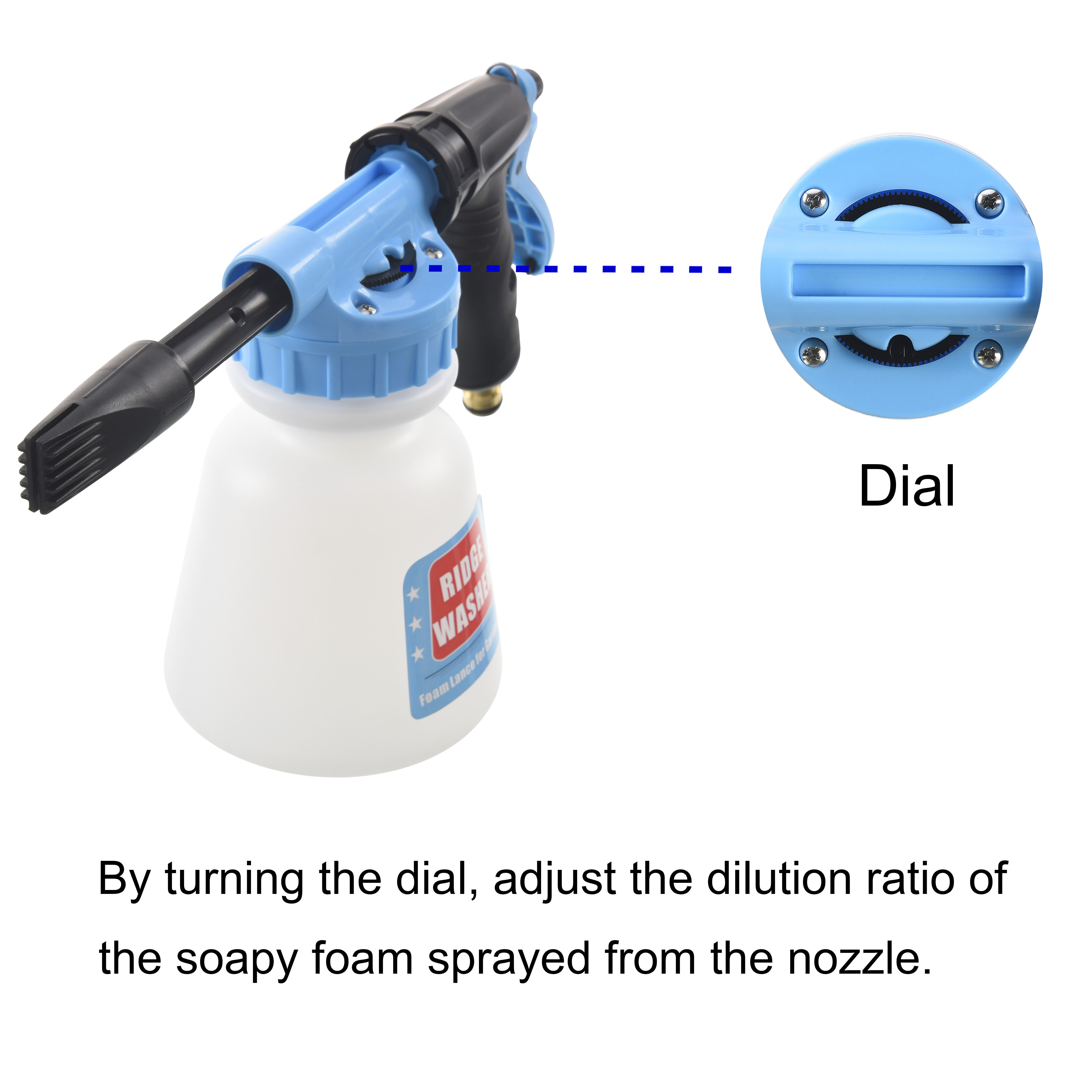 High Pressure Car Wash Snow Foam Cannon Adjustable Foam Blaster for Garden Hose with Thick Suds