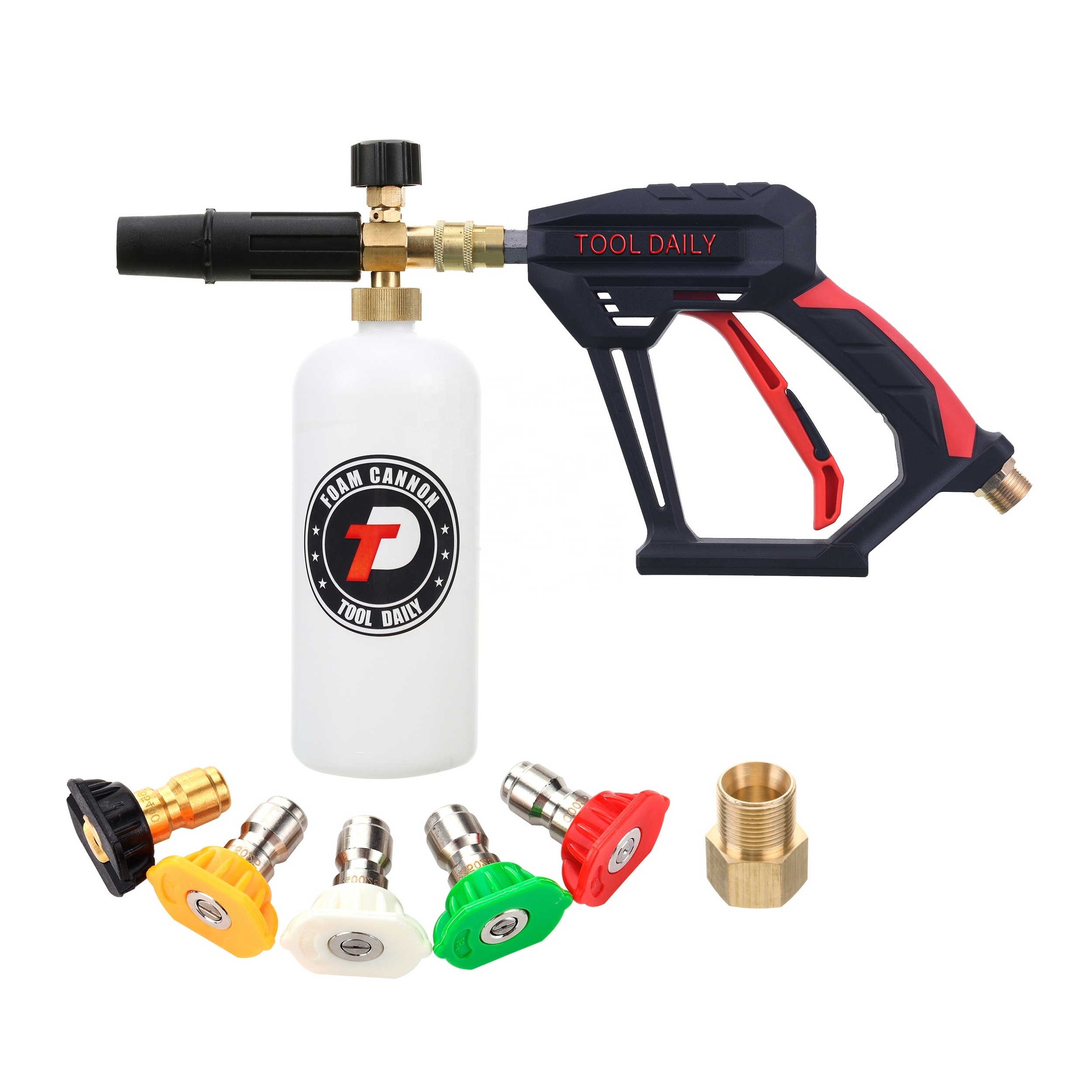 Power Washer Gun Car Wash Foam Gun 1/4 Inch Short Pressure Washer Gun With Foam Cannon