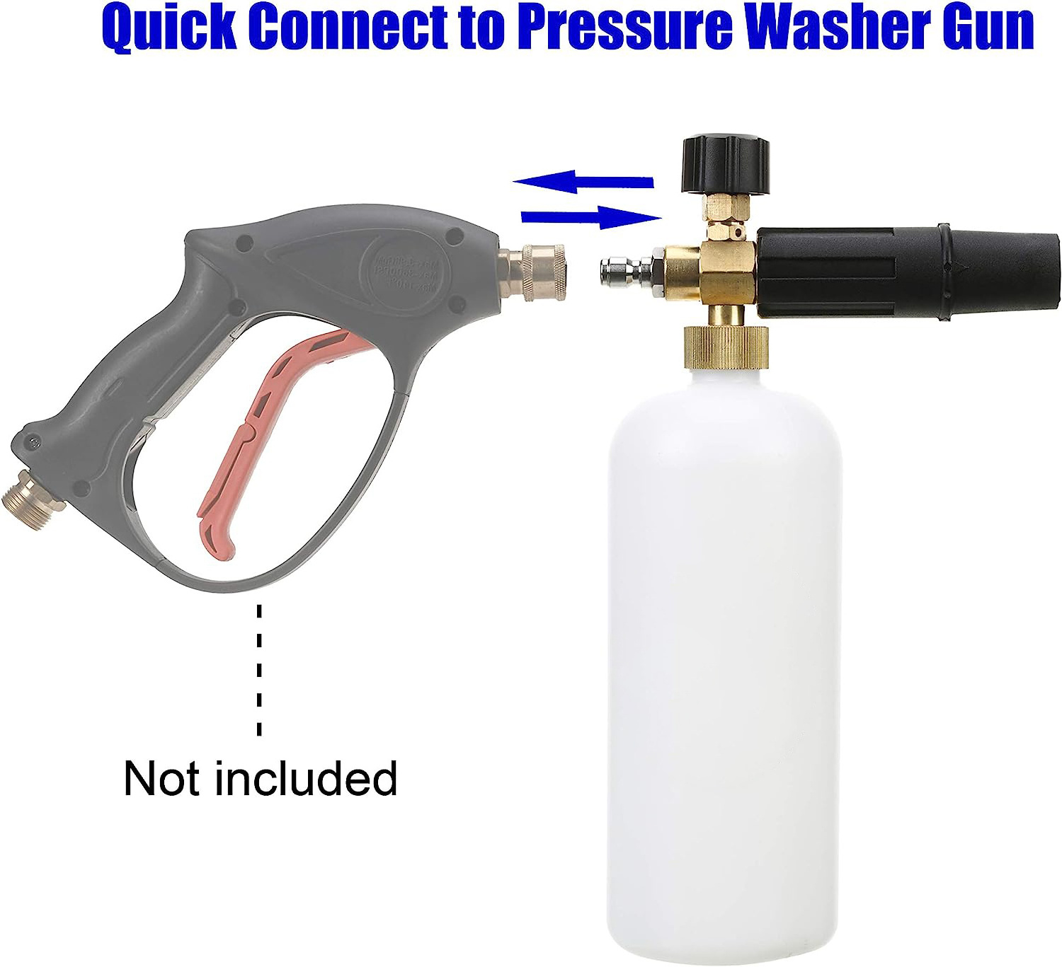 Pressure Washer Accessories Snow Foam Lance Car Wash Foam Blaster Cannon Sprayer With 5 Nozzles