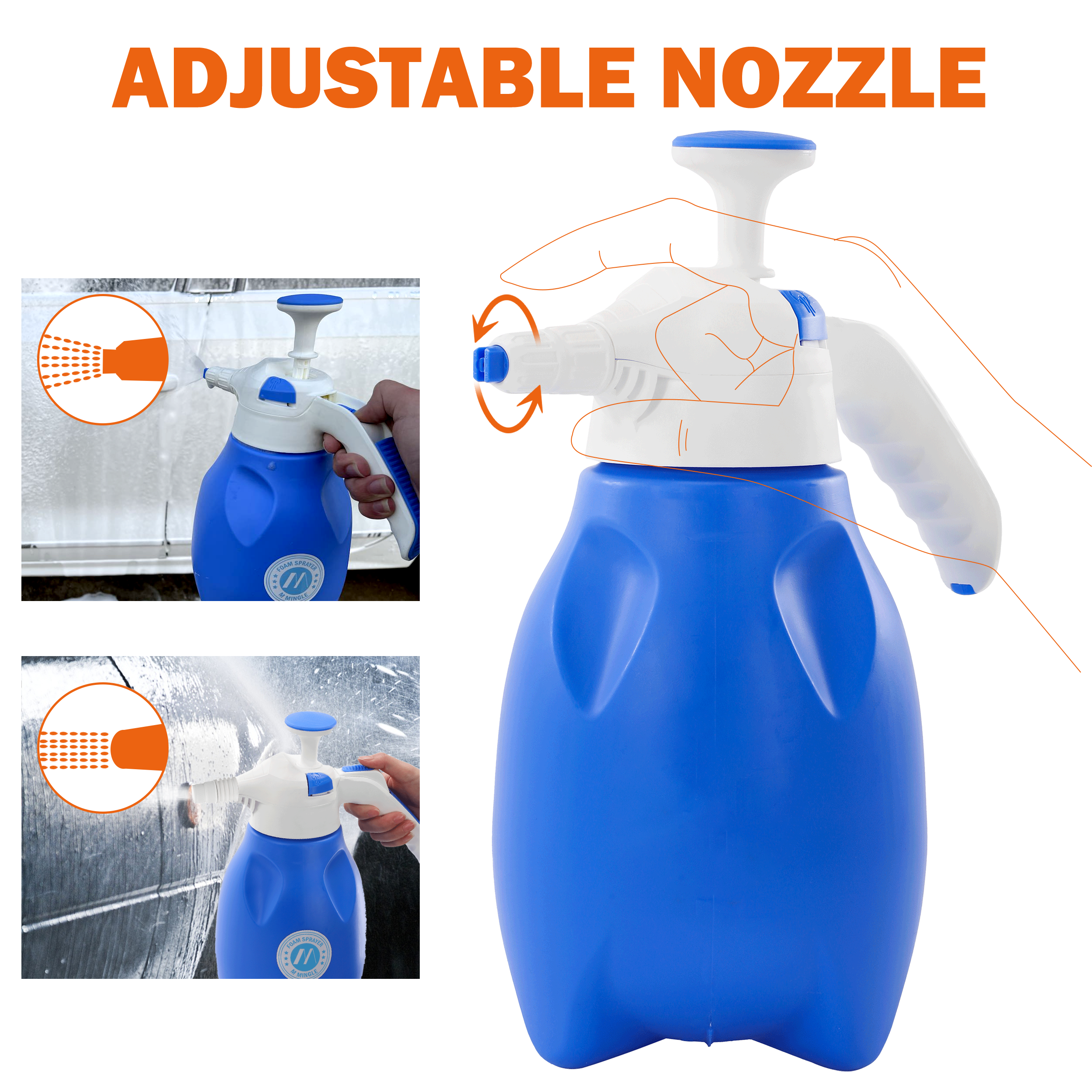 Customized 2l Pump Sprayer Car Washer Dual-Use Handheld Snow Foam Cannon Pressure Water Sprayer