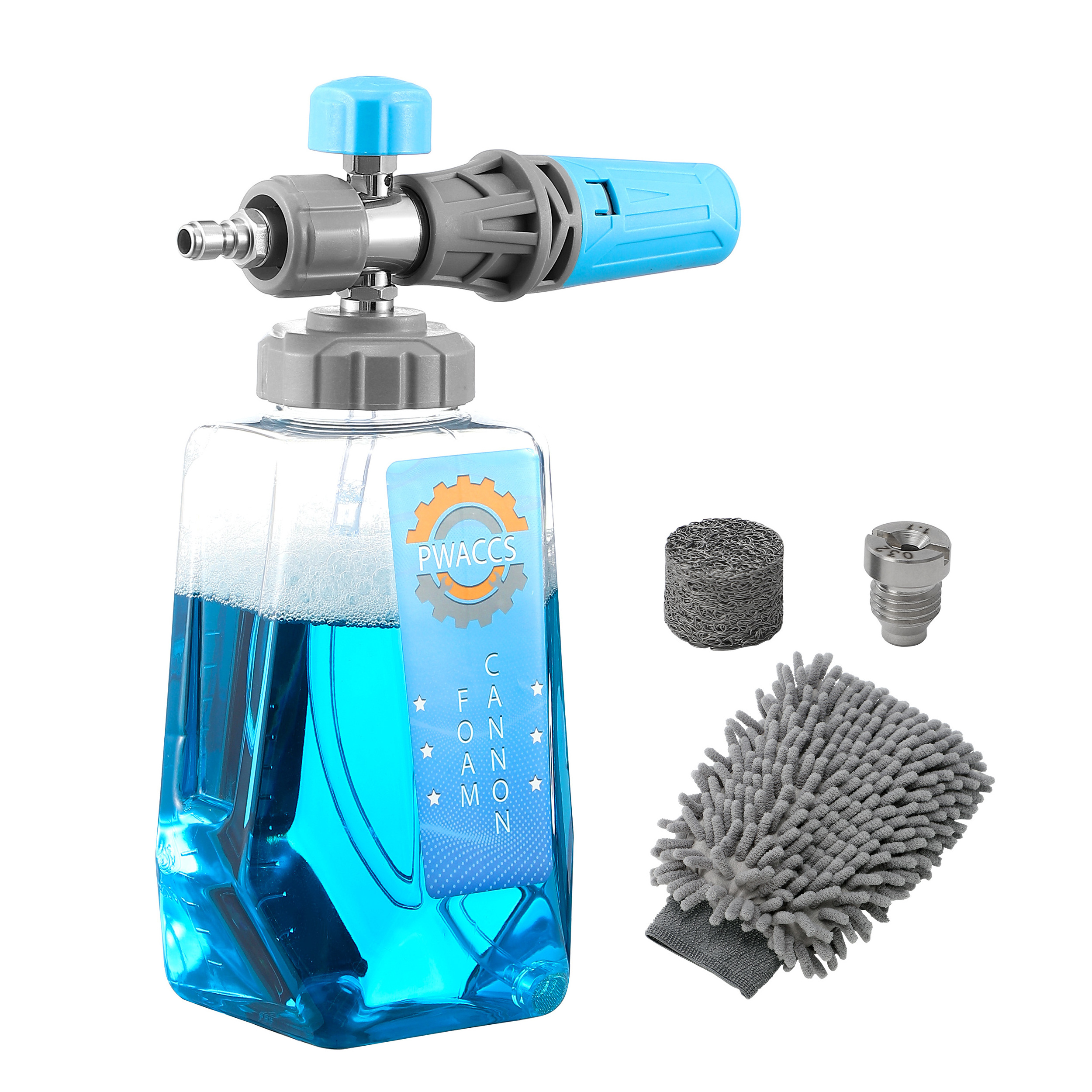 New Design Car Wash Snow Foam Cannon 1.5 L, Adjustable Foam Bottle Soap Foam Gun