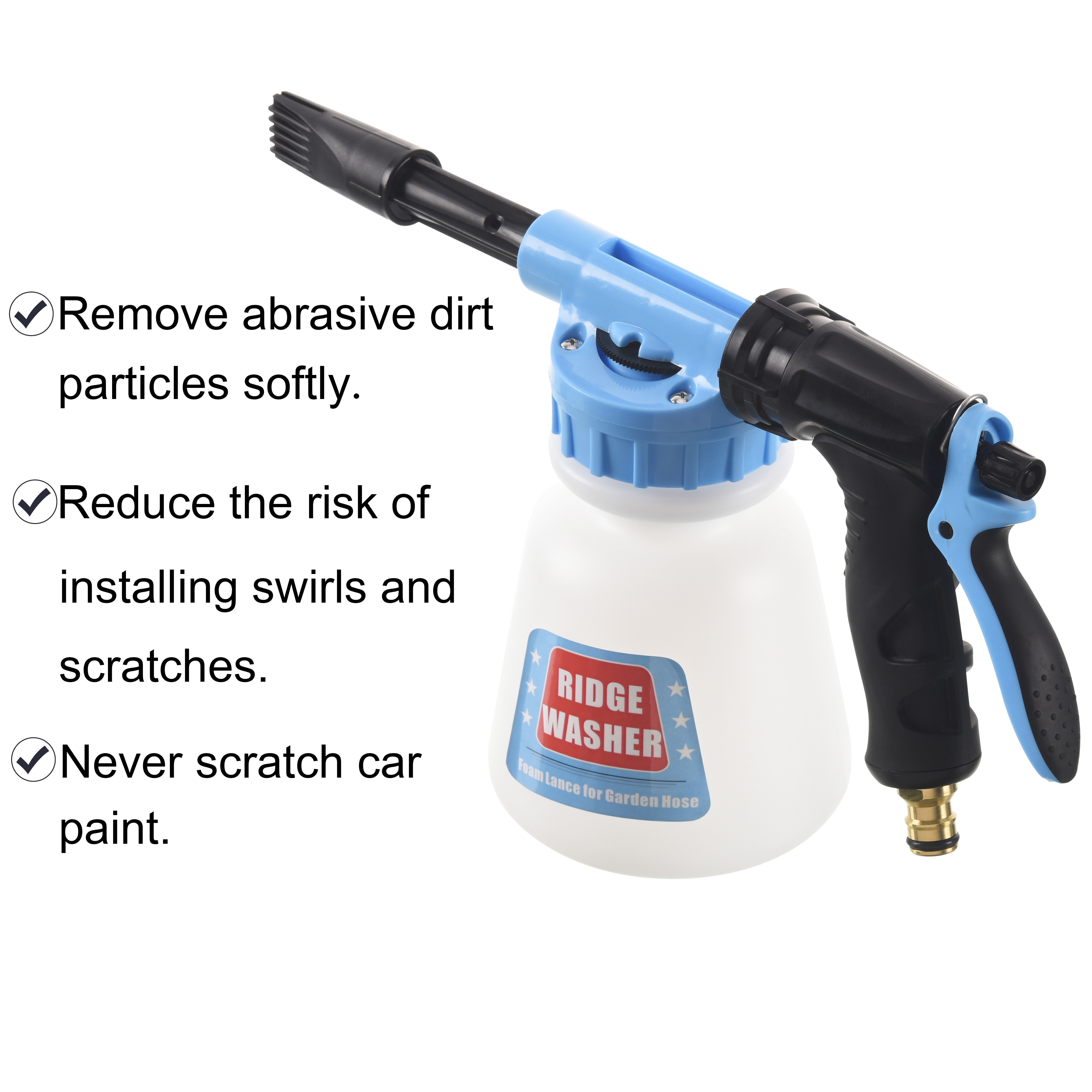 High Pressure Car Wash Snow Foam Cannon Adjustable Foam Blaster for Garden Hose with Thick Suds