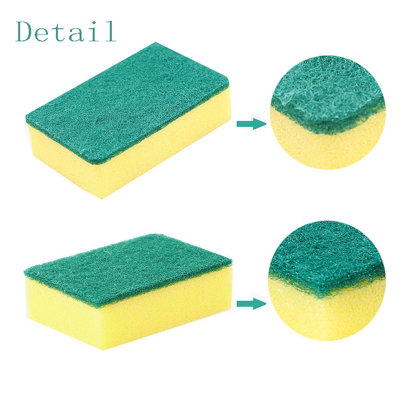 High Quality Scouring Pad Kitchen Double-sided Cleaning Brush Pot And Magic Dishwashing Sponge