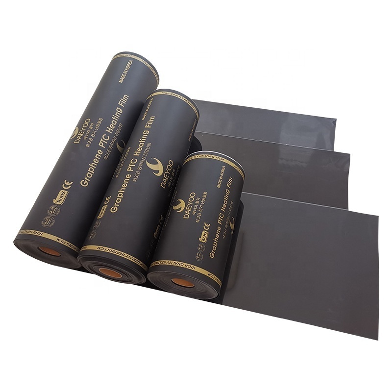 OEM Wholesale Korea PTC Graphene Electric Warm Floor 12v-230v 60w-800w Carbon Fiber Heating Film System Under Carpet Foil Mat