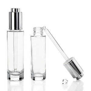 Luxury Dropper Bottle 30ml Skin Care Serum Bottle Container With Aluminium Pressing Dropper Bottle