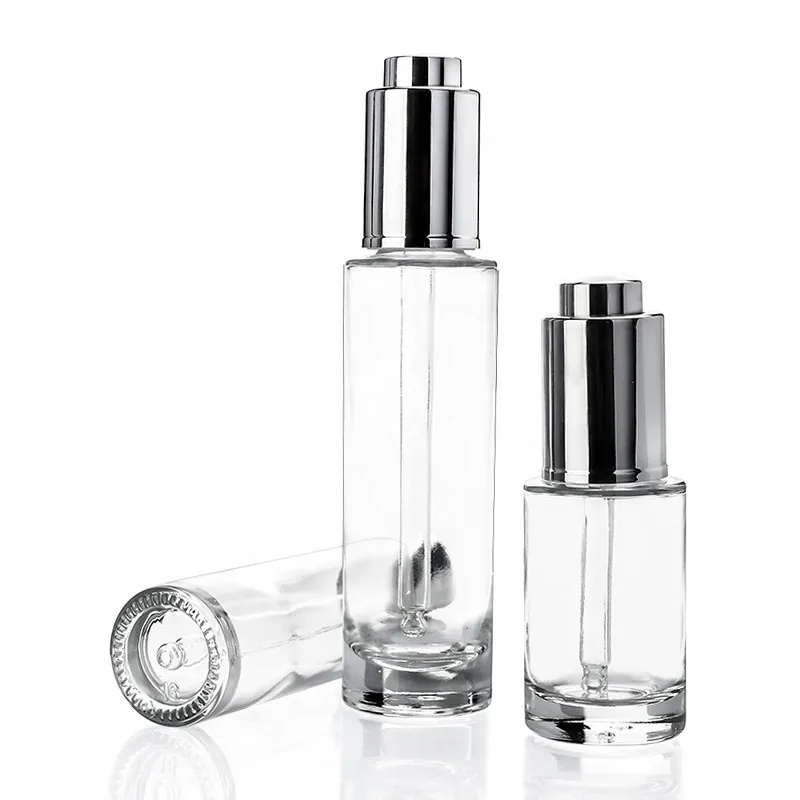 Luxury Dropper Bottle 30ml Skin Care Serum Bottle Container With Aluminium Pressing Dropper Bottle