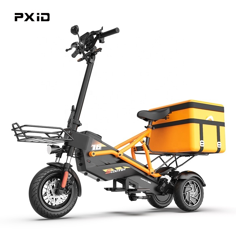 European warehouse Retail price 500W 48V Import China Folding off road Food Delivery Electric 3 Wheel Electric Scooter With Seat