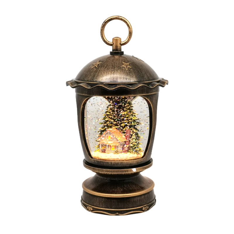 BestSelling warm white led light Antique Artificial home decoration Christmas gift swirling glitter Candle Lamp water lantern