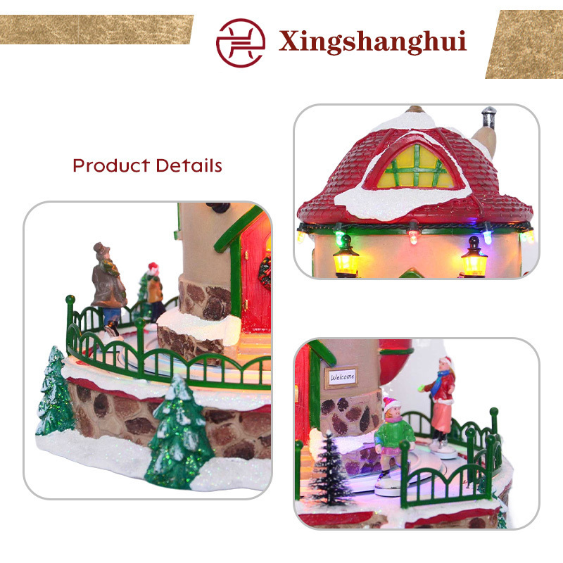 Custom Label Landscape Garden Castle Artificial Resin Figure for Home Decoration for Children's Room Christmas Theme resin