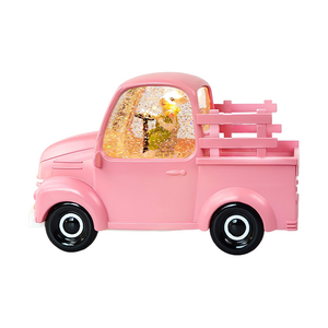 BestSelling warm led Unique truck look Easter theme rabbit driving car gift swirling glitter Wind Lamp water lantern