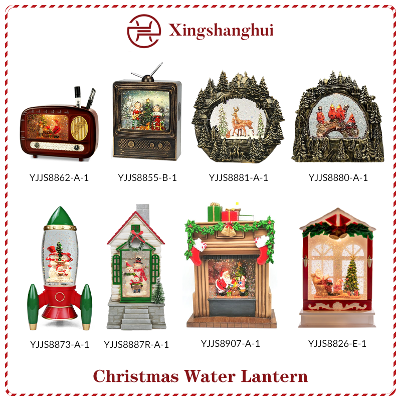 Hotsale New Design Snow Globe unipue Antique Artificial  home decor Christmas Table Ornament Fairy Snowman  Claus water lantern