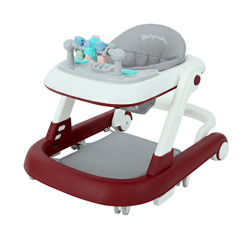 Multi-functional baby walker with music 6-12 months baby can sit and push two-in-one anti-rollover anti-O-shaped legs