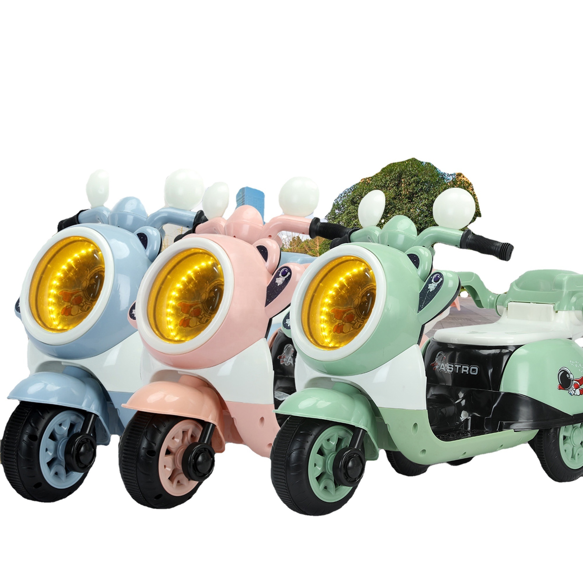 Ride-on cars for kids motorbike two-seater learning toys 6V/4.5A/7A battery tricycle motorcycle 380W motor Simulated throttle