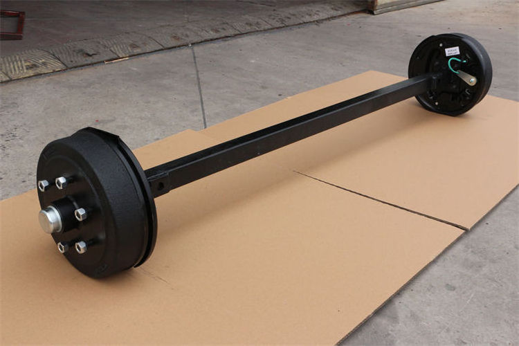 7 K Tandem Trailer Suspension Parts Rear Axle With Electric Brake Assembly