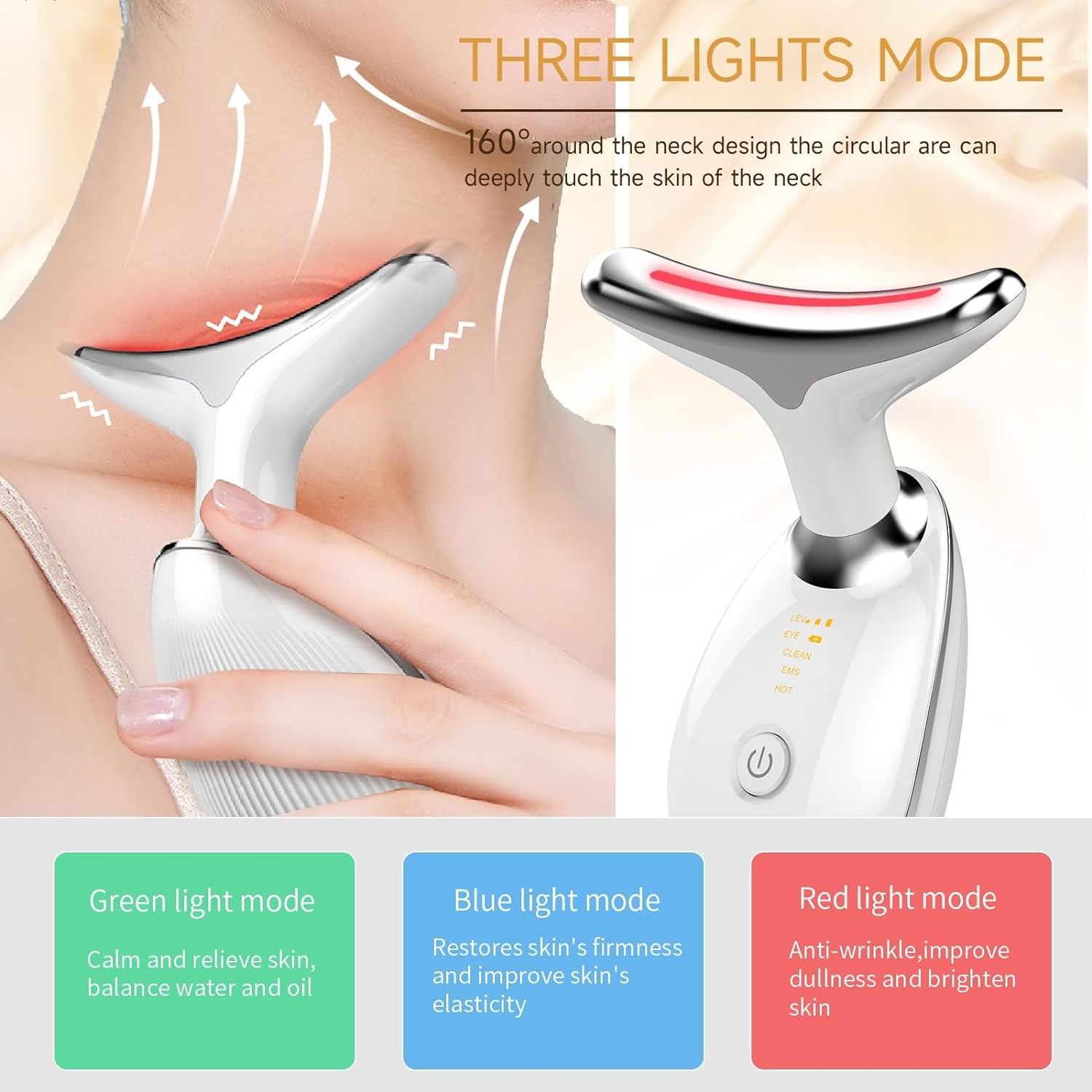 Neck Face Beauty Device 3 in 1 Portable Face Massager for Skin Care Skin Care Face Sculpting Tool Vibration Thermal Microcurrent