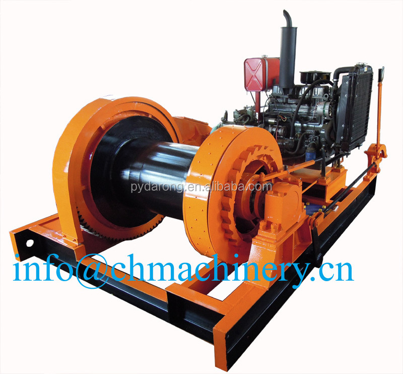 DIESEL DRIVE WINCH for barge anchoring and mooring