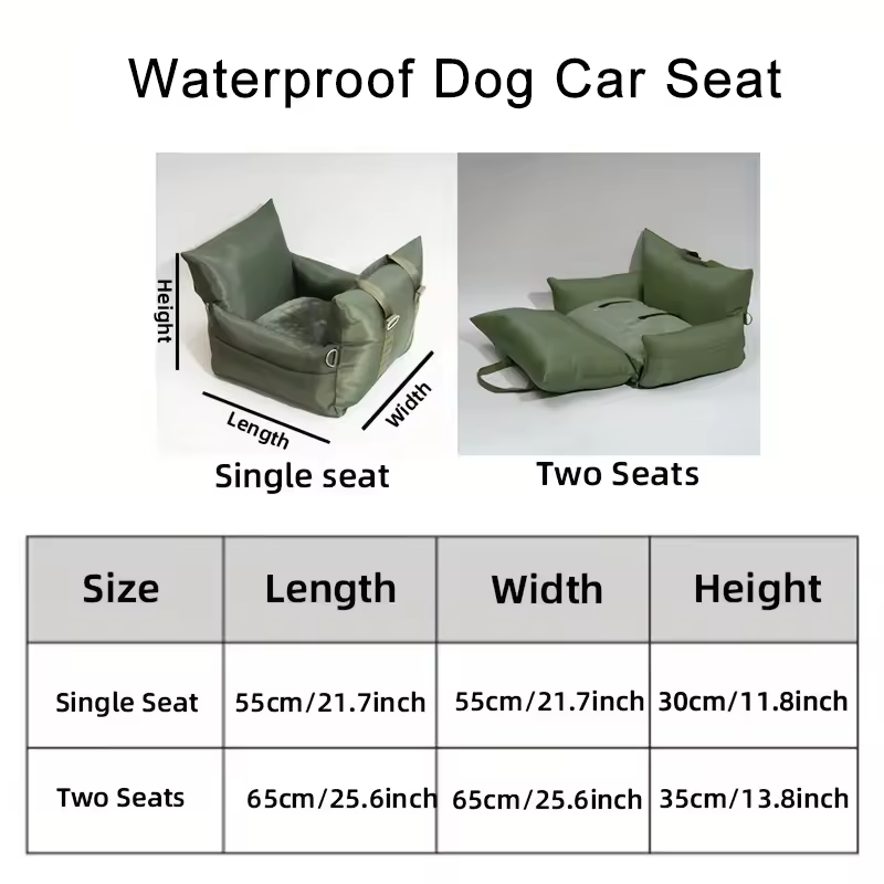 Wholesale Luxury Waterproof Dog Car Seat Bed Comfortable Puppy Dog Bed Soft Travel Pet Car Seat with Safety Buckle Dog Products