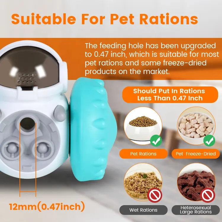 Dog Treat Puzzle Toys Interactive Treat Food Dispenser Robot Wheel Slow Feeder Toys For Smart Small Medium Dogs