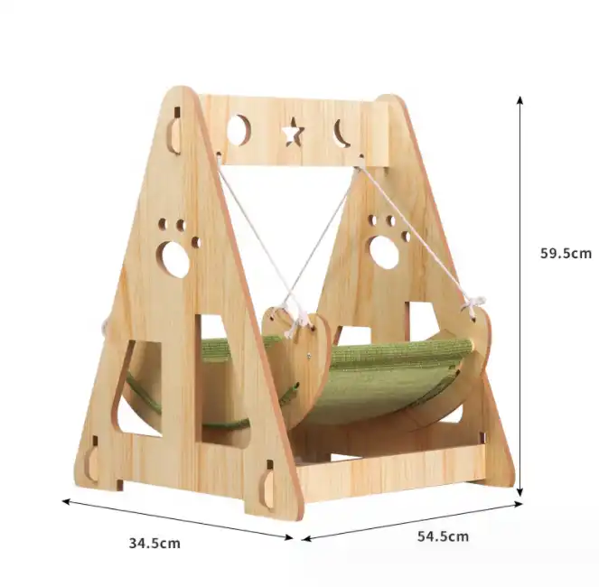 New Wood Shaker Breathable Double Layer Pet Rest Hanging Basket Pet Cat Swing Hammock Removable Washable Pet Bed Cat Bed