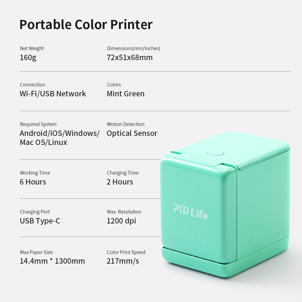 PYD Life Handheld Mobile Digital Inkjet Printers Printing Small Other Mini Color Portable Printer Machine