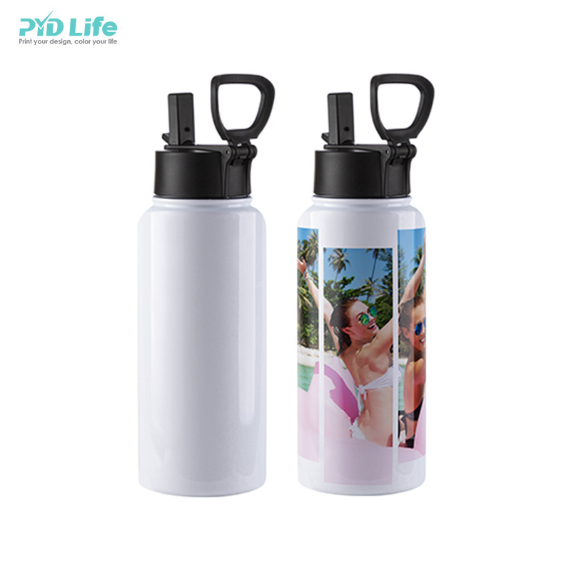 PYD Life Hot Sale Custom Logo 18 oz 22 oz 32 oz White Stainless Steel Sports Sublimation Blanks Water Bottle with Portable Lid