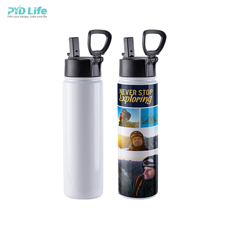 PYD Life Hot Sale Custom Logo 18 oz 22 oz 32 oz White Stainless Steel Sports Sublimation Blanks Water Bottle with Portable Lid