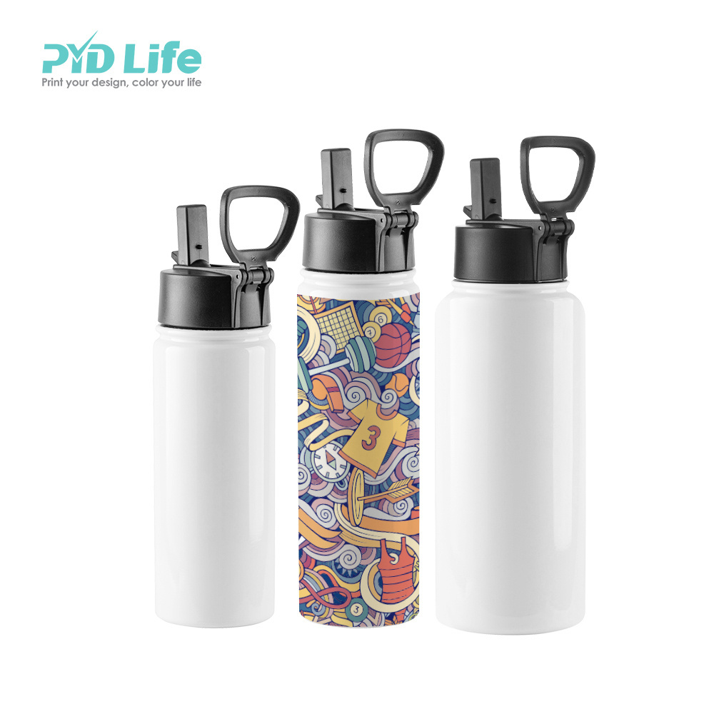 PYD Life Hot Sale Custom Logo 18 oz 22 oz 32 oz White Stainless Steel Sports Sublimation Blanks Water Bottle with Portable Lid